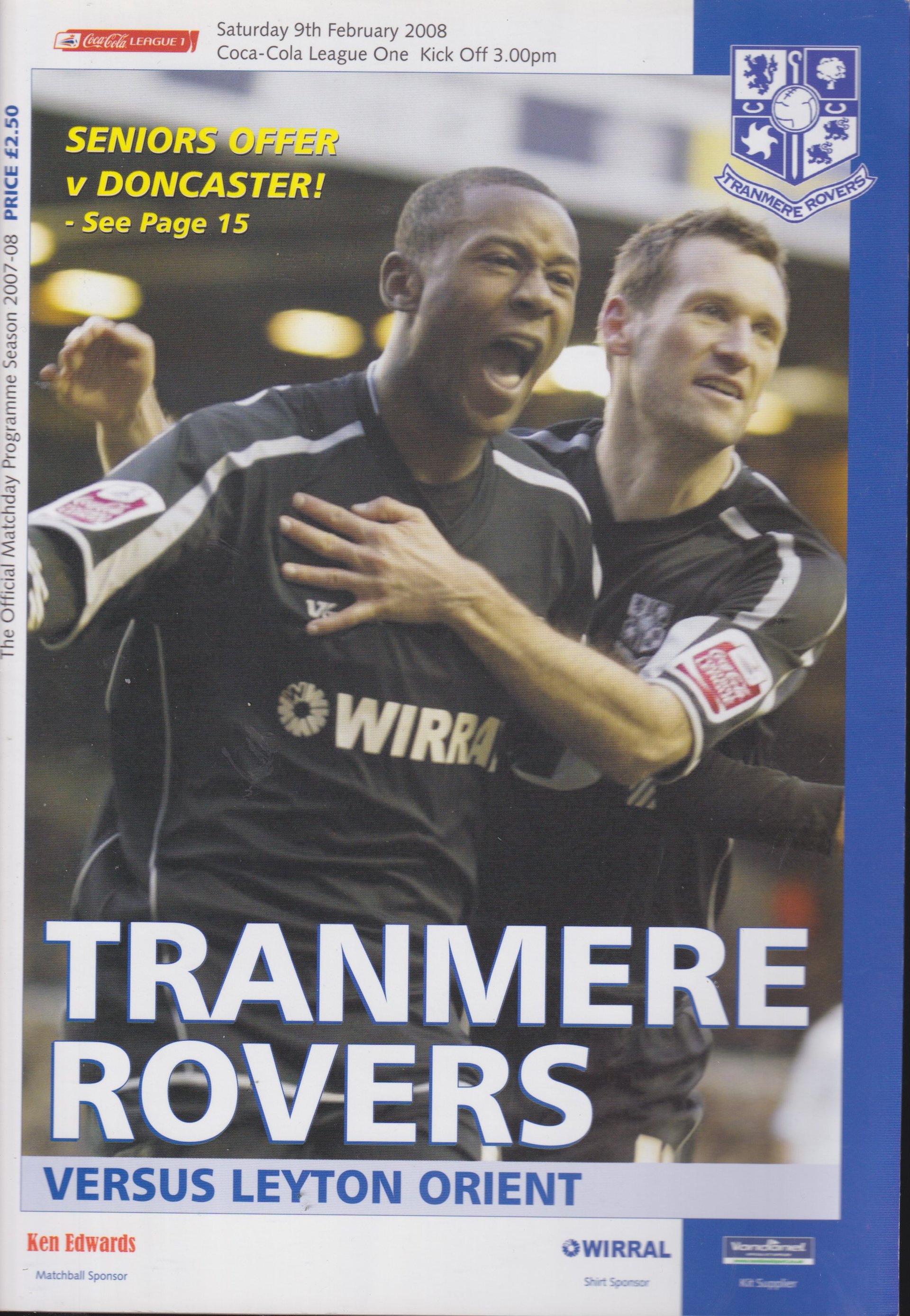 Tranmere Rovers v Leyton Orient match programme